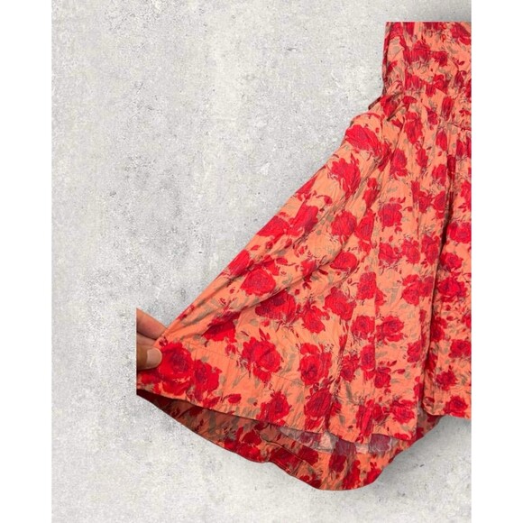 H&M Women's Sz 12 Fit & Flare Strapless Floral Bustier Sundress Elastic Smocking - Picture 3 of 7